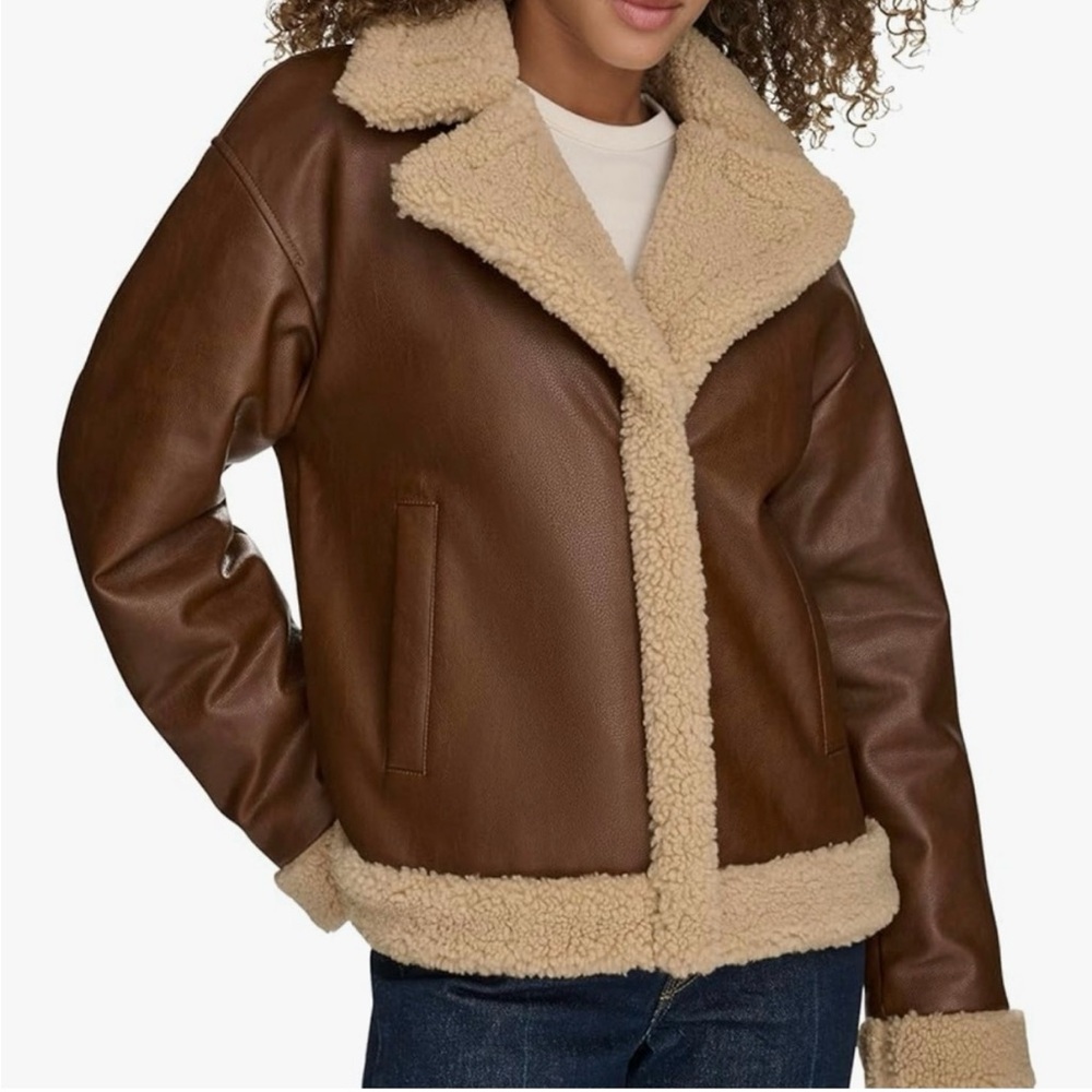 Levi’s Faux Leather Women's Brown Shearling/ Sherpa Lined Jacket Size XXL